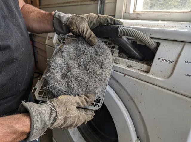 Cleaning Dryer Lint Trap in Barrington