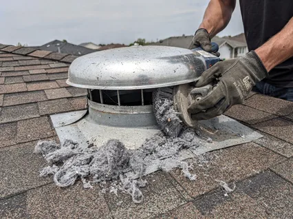 Cleaning Dryer Vent On Roof in Barrington