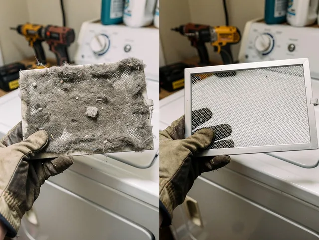 Professional lint trap cleaning by Barrington Dryer Vent Cleaning in Barrington