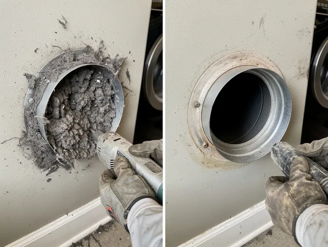 Professional clogged vent cleaning by Barrington Dryer Vent Cleaning in Barrington