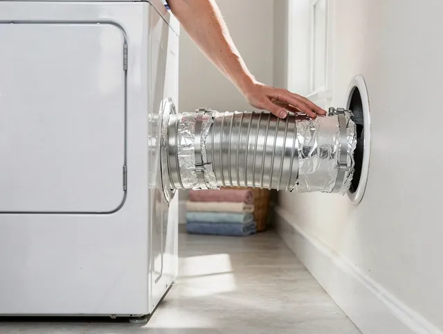 Professional dryer vent hose installation by Barrington Dryer Vent Cleaning in Barrington