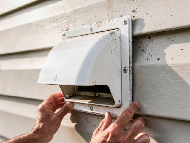 Barrington Dryer Vent Cleaning technician delivering thorough residential dryer vent cleaning service in Barrington
